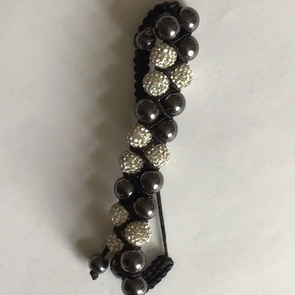 Double Row Rhinestone Beaded Bracelet - Picture 7 of 8